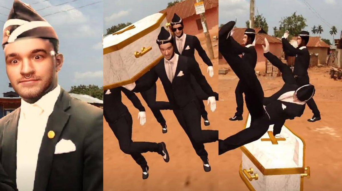 Instagram: lleg&oacute; el filtro de los africanos bailando con un ata&uacute;d