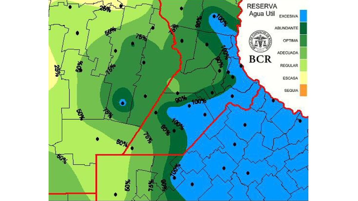El 40% de la región núcleo muestra suelos saturados, lo que limita fuertemente el ingreso de maquinaria