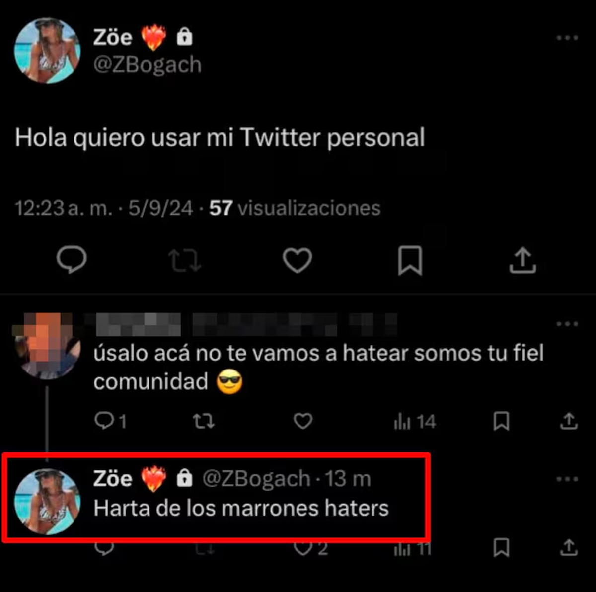 Zoe Bogach fue duramente criticada en X (antes Twitter). Zoe Bogach fue duramente criticada en X (antes Twitter).