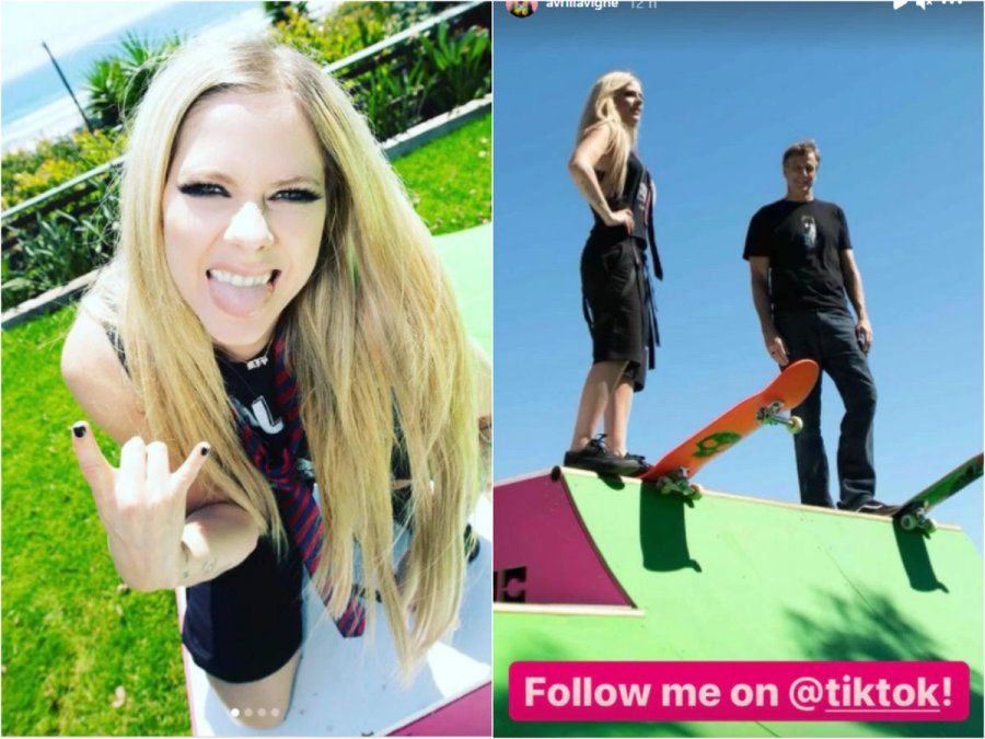 Avril Lavigne apareció haciendo el lipsync de su éxito Sk8ter Boi lookeada con su estilo característico