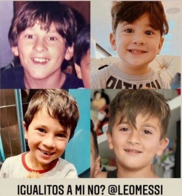  Antonela Roccuzzo subió una fotografía comparando a Thiago, a Mateo y a Ciro con su papá. 