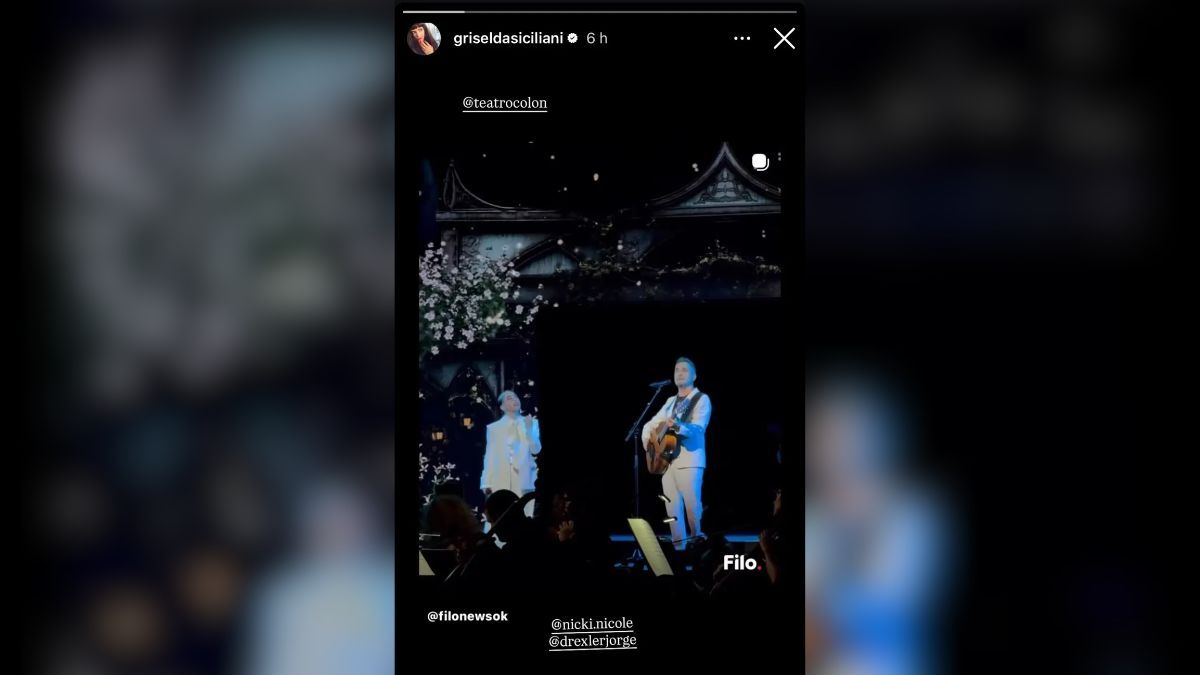 Griselda Siciliani asisti&oacute; al Teatro Col&oacute;n y subi&oacute; un video del show de Nicki Nicole y Jorge Drexler.