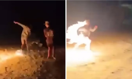 Un joven fue detenido por prender fuego a un amigo mientras otros se reían. Un joven fue detenido por prender fuego a un amigo mientras otros se reían.
