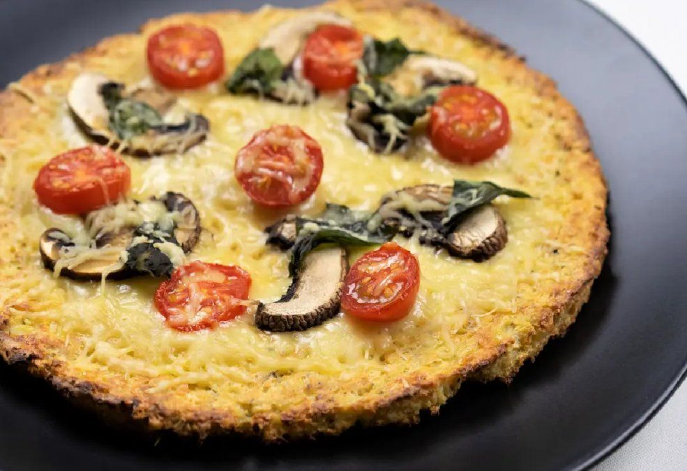 Pizza con masa de coliflor