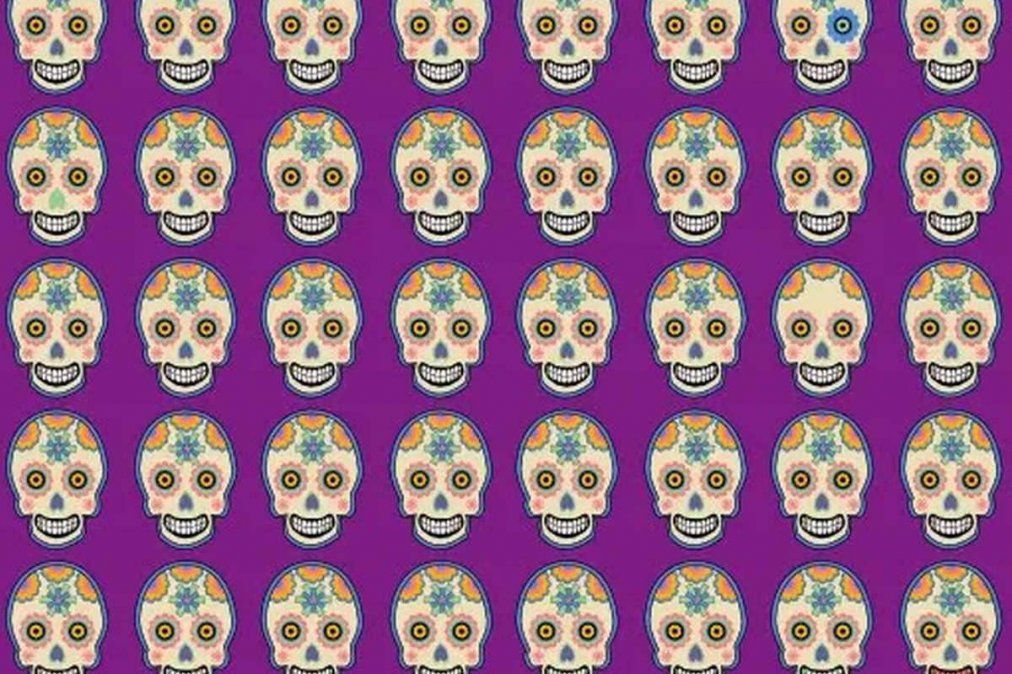 Reto viral: encontrá las calaveras distintas.