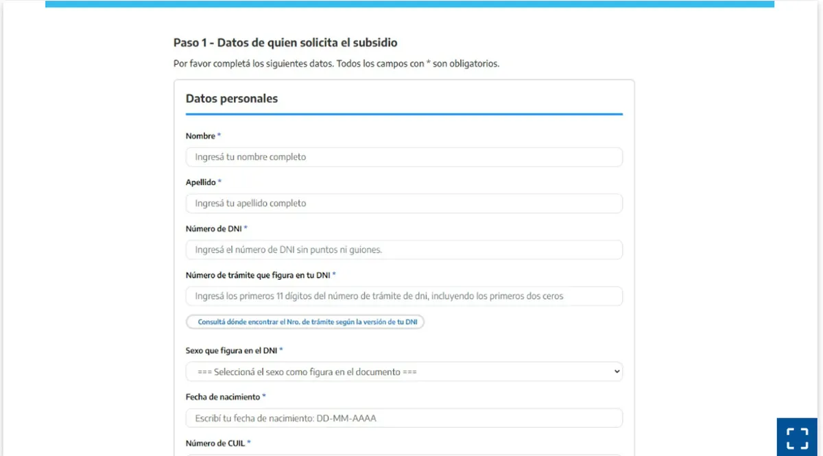 Para completar el formulario de los subsidios de luz y gas de la segmentación de tarifas debés ingresar a la página de argentina.gob.ar/subsidios.