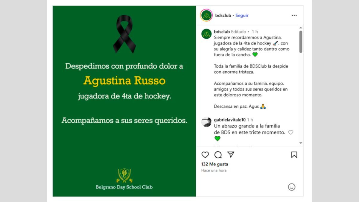 Luto en el hockey femenino: murió una jugadora en pleno partido en La Plata. Luto en el hockey femenino: murió una jugadora en pleno partido en La Plata.