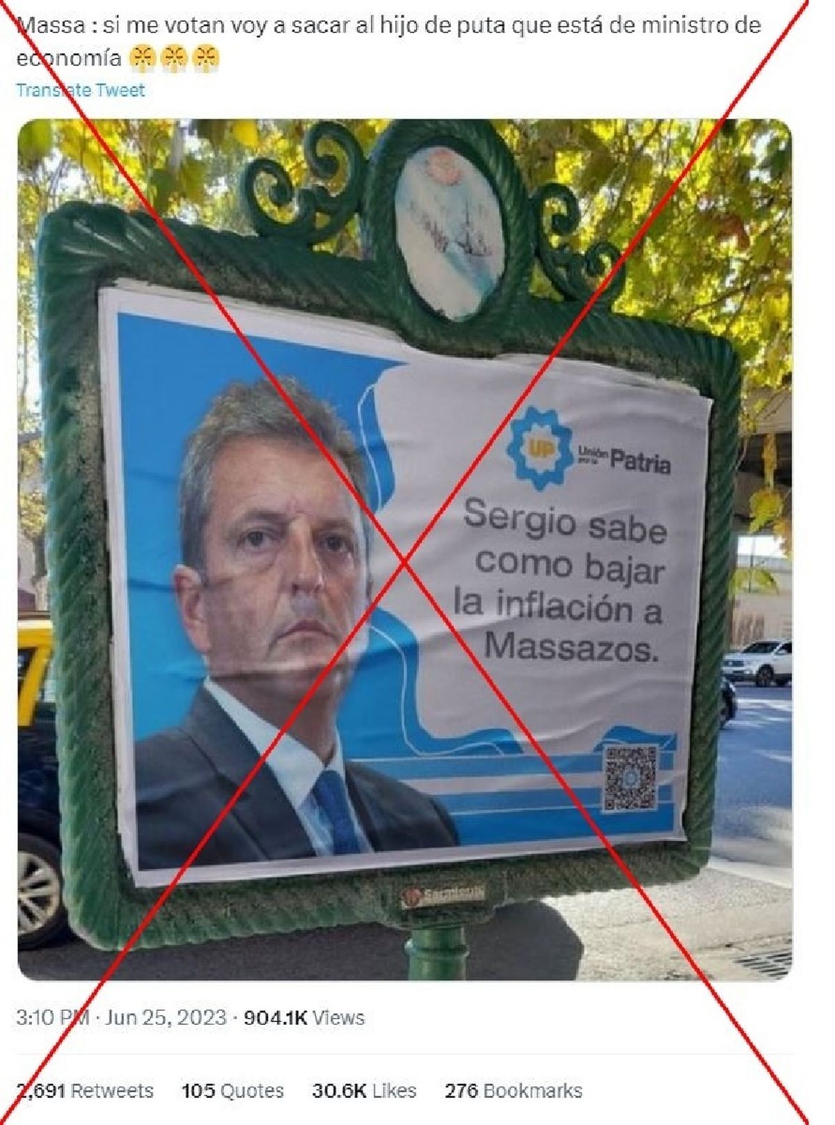 Captura de pantalla de un tuit hecha el 26 de junio de 2023. Captura de pantalla de un tuit hecha el 26 de junio de 2023.