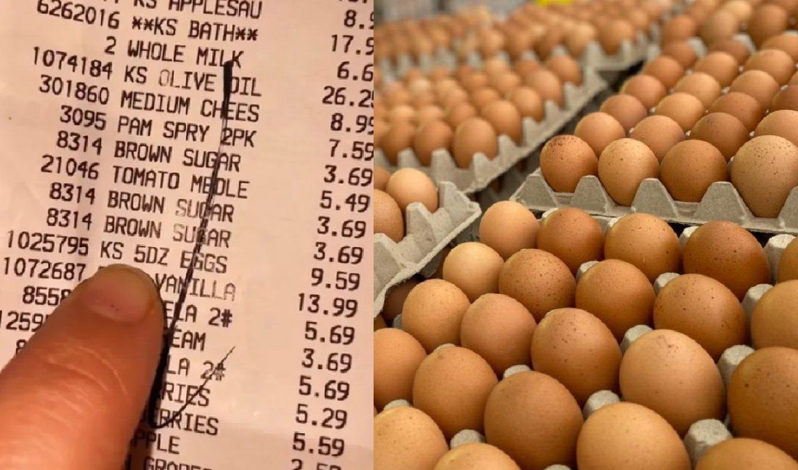 Mostró cómo cambió el precio de los huevos en un año en Estados Unidos y se indignó