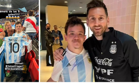 El joven santafesino de 19 años alcanzó su sueño y conoció a Leo Messi. El joven santafesino de 19 años alcanzó su sueño y conoció a Leo Messi.