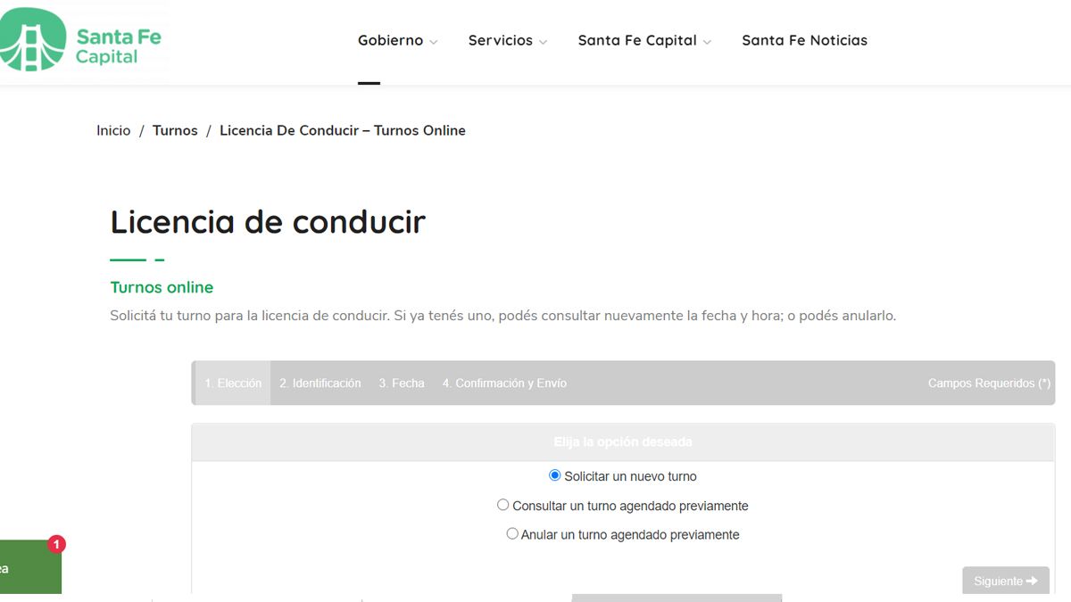 Los turnos para realizar trámites de la licencia de conducir se piden en la web del Municipio de Santa Fe.