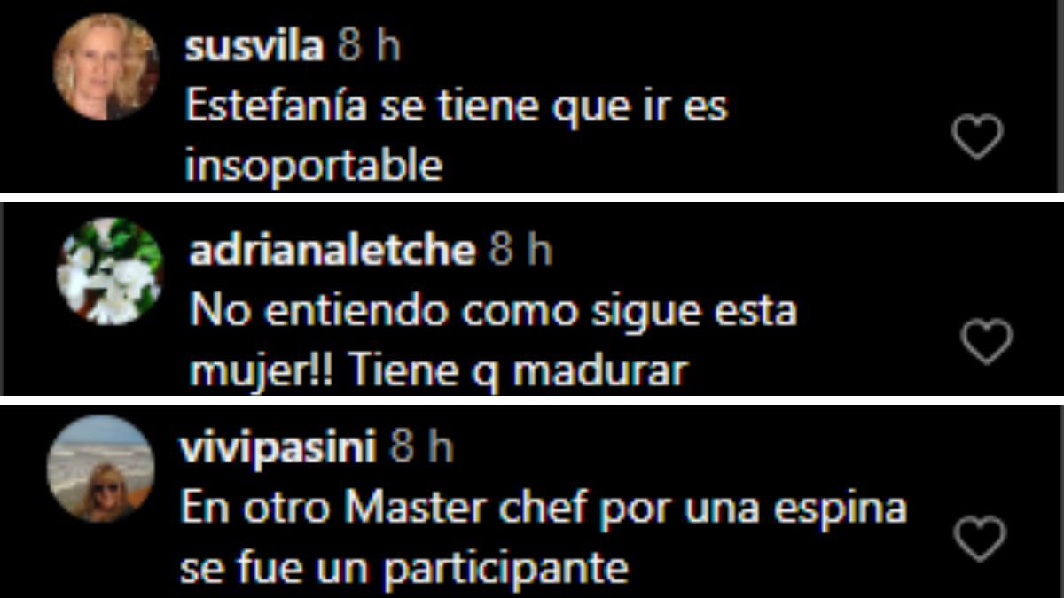 Los fanáticos de MasterChef apuntaron contra Estefanía Herlein. Los fanáticos de MasterChef apuntaron contra Estefanía Herlein.