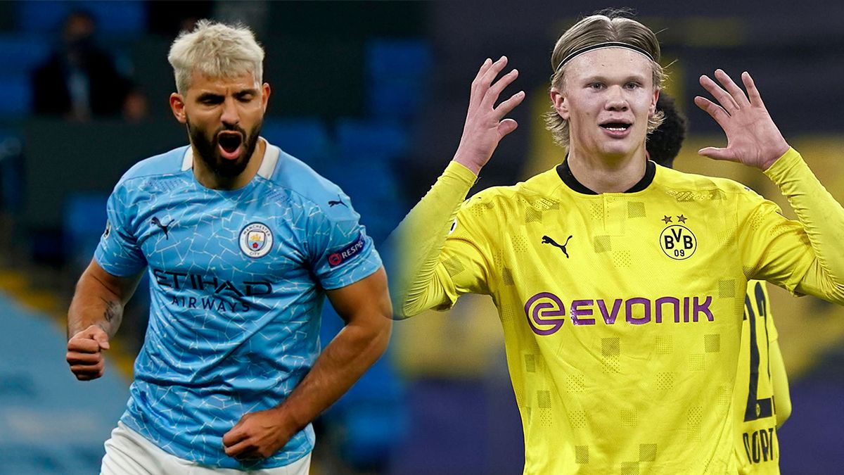 El Manchester City del Kun Agüero recibe al Borussia Dortmund de Erling Haaland a partir de las 16 de Argentina por los cuartos de la Champions League.