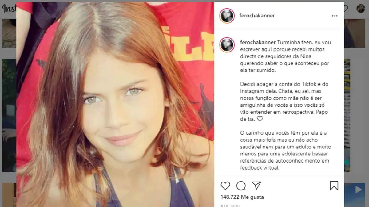 Fernanda Rocha Kanner, una médica de Brasil, eliminó las cuentas de Instagram y de TikTok de su hija de 14 años.