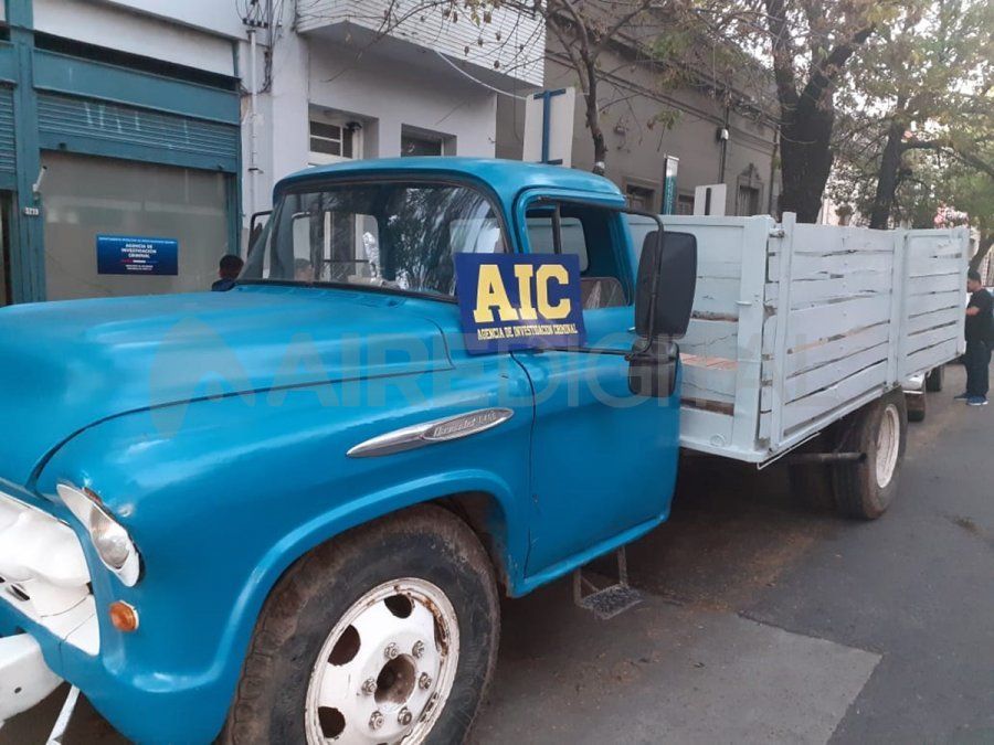 Uno de los camiones sospechados de participar en el robo