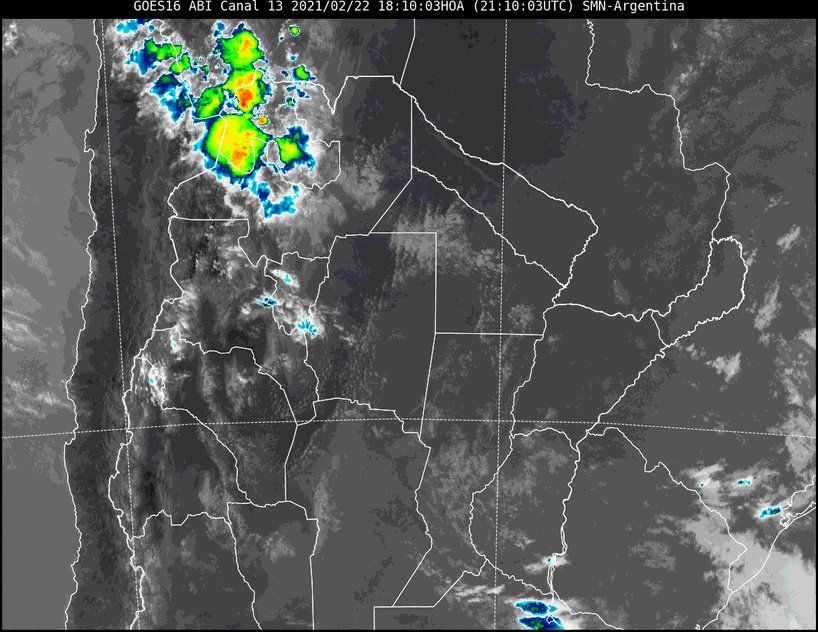 Avanza desde el sudoeste un débil frente de aire frio que hará descender levemente las temperaturas en la jornada de mañana.