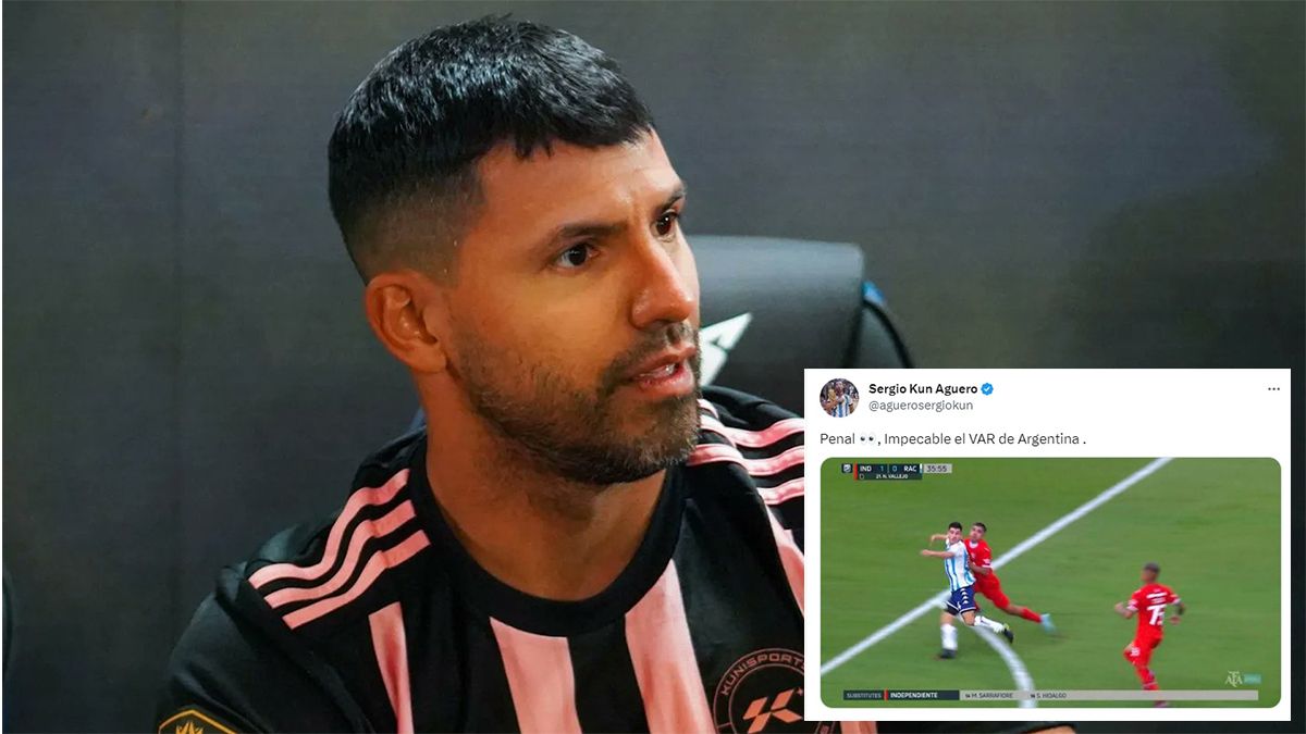 El Kun Agüero se burló del VAR por el penal que le sancionaron a Racing en el clásico de Avellaneda contra Independiente.