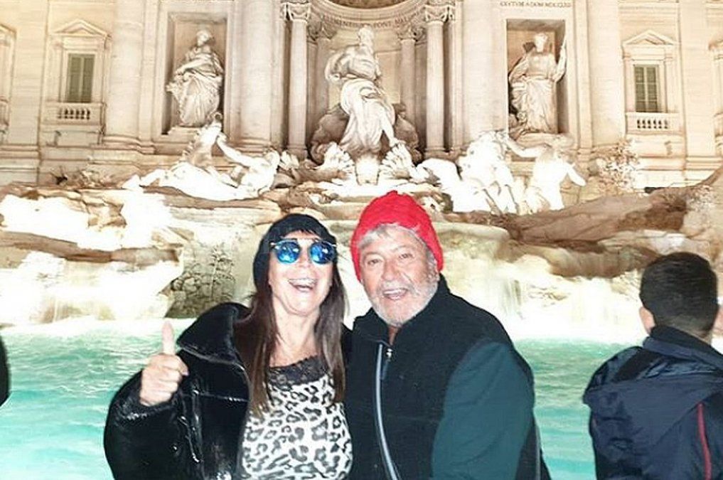 Moria Casán junto a su esposo italiano.
