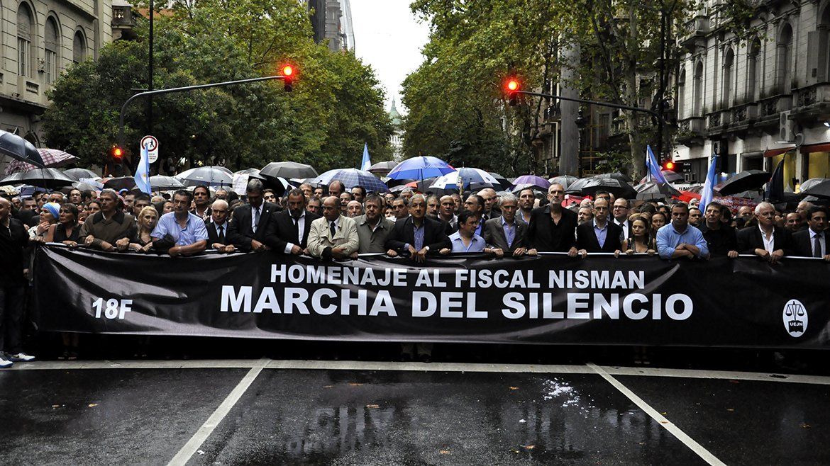 La marcha del silencio por Alberto Nisman en el 2015, cuando fue hallado sin vida.