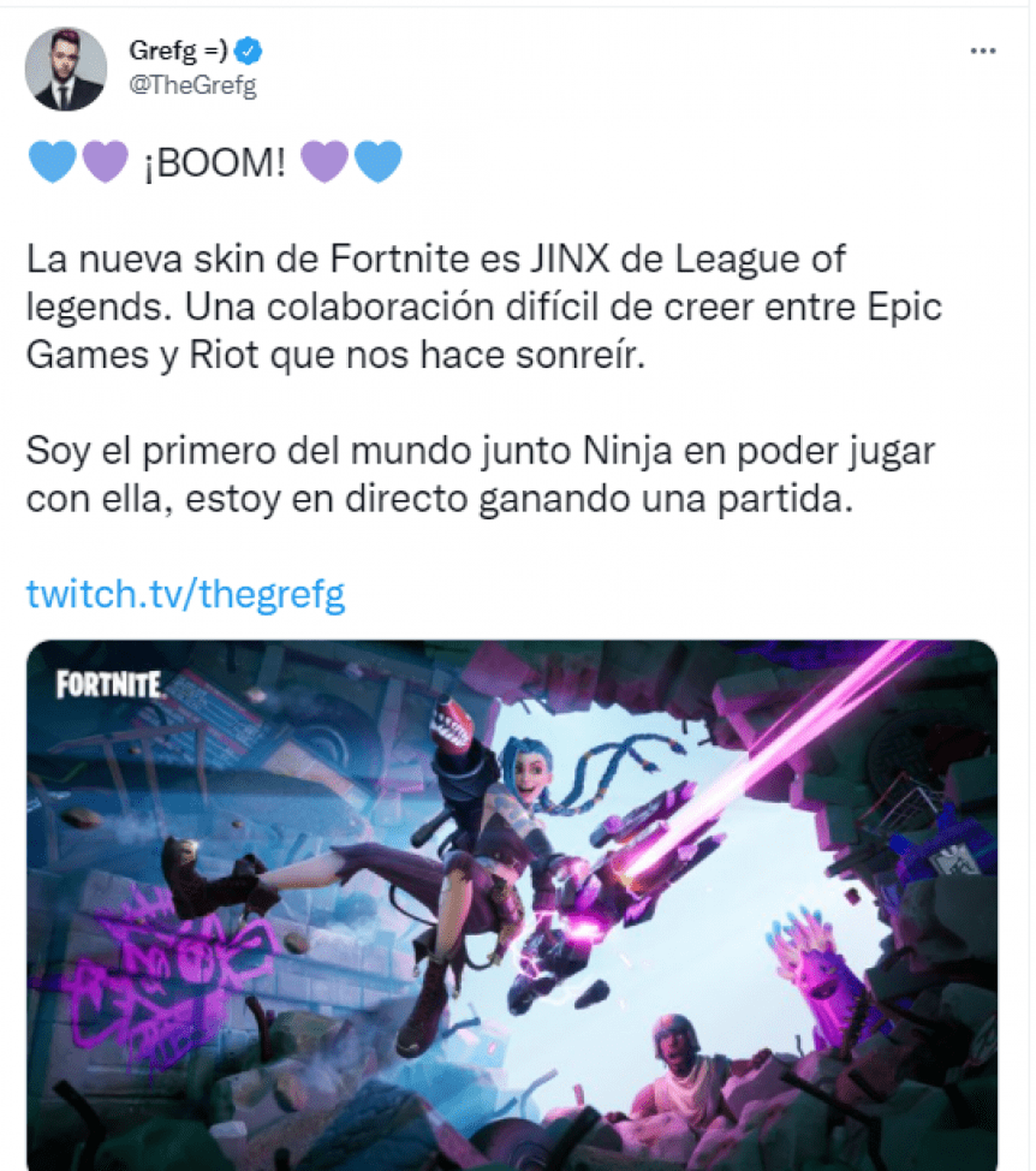 La skin Jinx Arcane lleg&oacute; a "Fortnite".