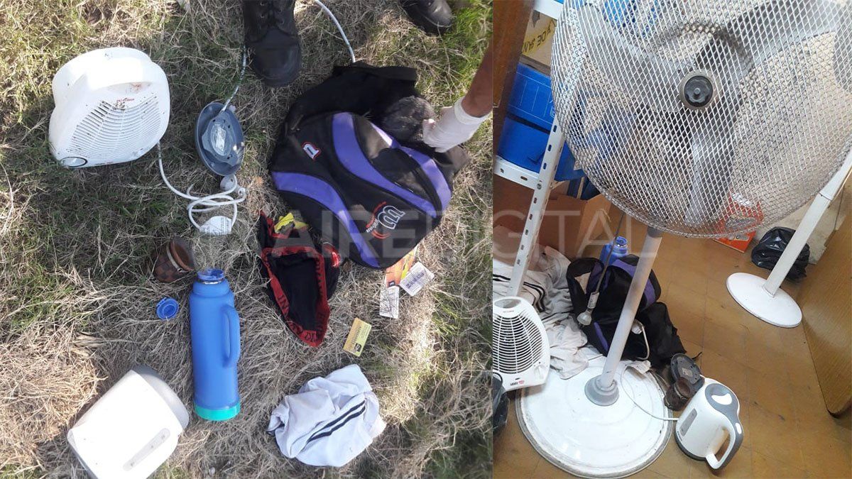 Los elementos que llevaba el ladrón al momento de ser detenido