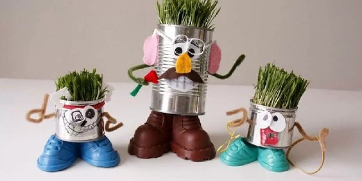 Macetas con caras para los más chicos.