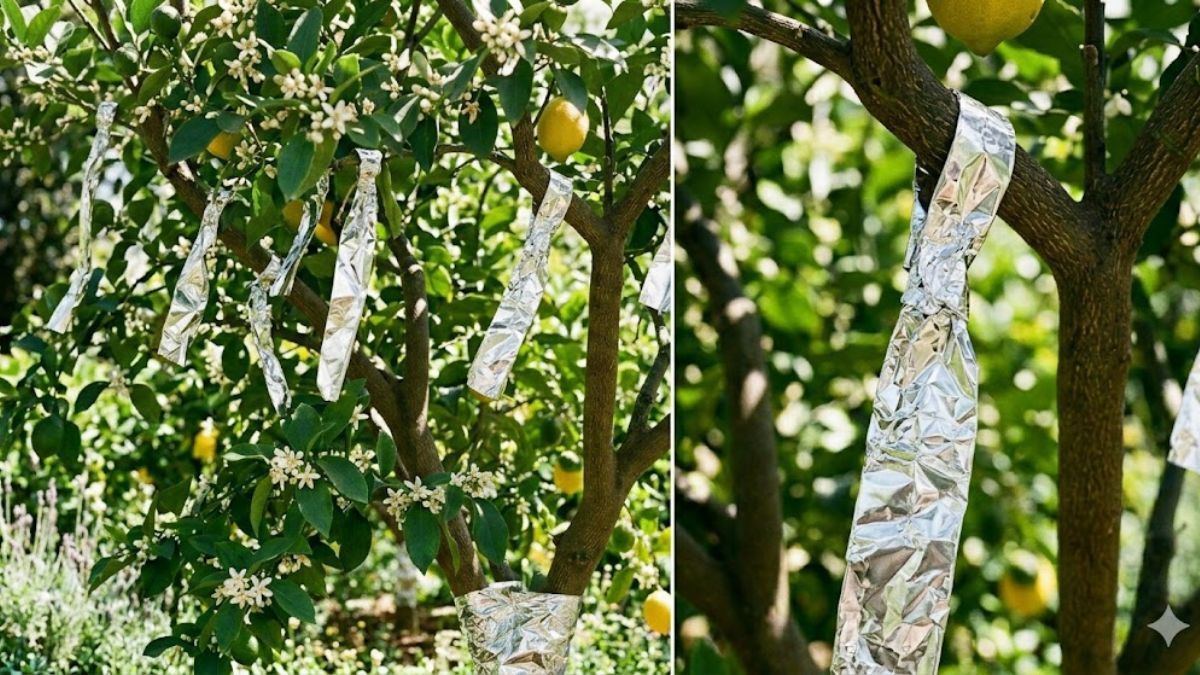 Las tiras deben colocarse sueltas para que el viento potencie su efecto visual sobre las plagas.
