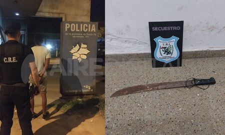 Detuvieron a un hombre de 30 años que descartó un machete en la calle. Detuvieron a un hombre de 30 años que descartó un machete en la calle.