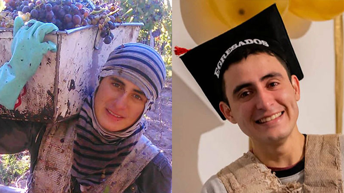 Cosechaba uvas para pagar su carrera