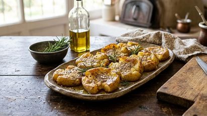 Papas crocantes aplastadas: la guarnición que se hace en 40 minutos