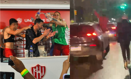 Así fue el alocado festejo del Kily González tras la goleada de Unión. Así fue el alocado festejo del Kily González tras la goleada de Unión.