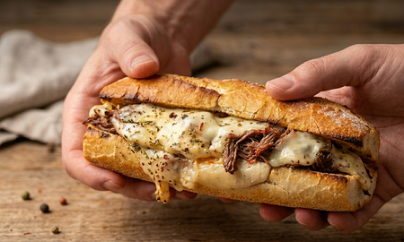 Sándwich de carne desmenuzada y queso: la receta de GastonGBG. Sándwich de carne desmenuzada y queso: la receta de GastonGBG.
