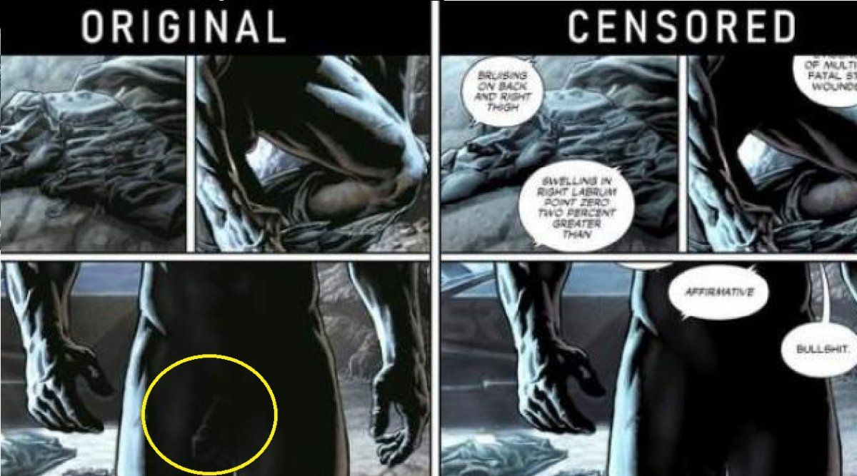 Pene de Batman con y sin censura