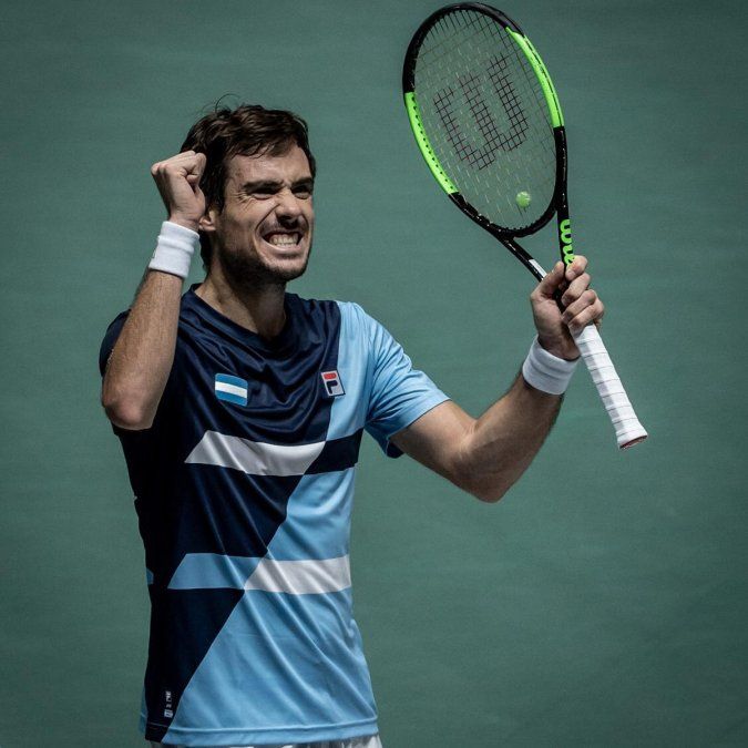 Guido Pella venció a Carreño Busta y sumó el primer punto de Argentina ante España