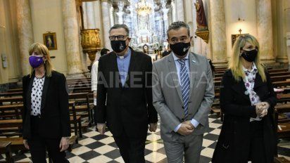 El intendente de Rosario en la ceremonia religiosa por el día de la ciudad que se celebra este miércoles