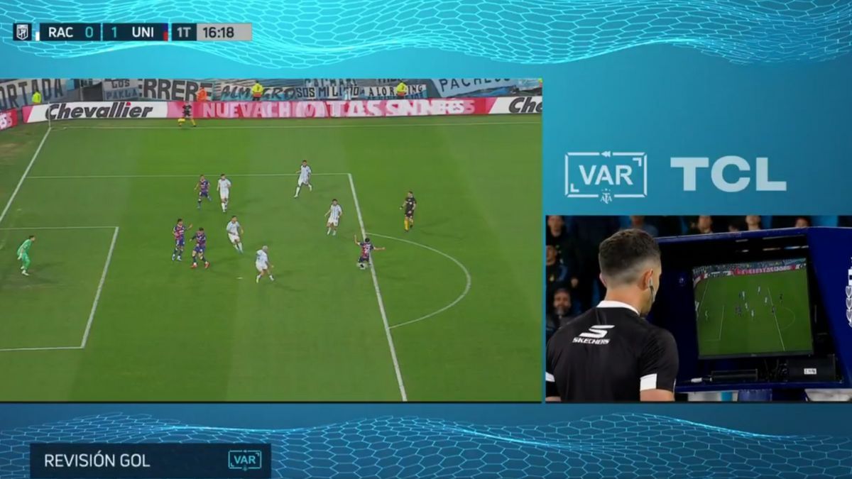 Así fue el polémico gol que le anularon a Unión contra Racing a instancias del VAR: ¿lo perjudicaron?