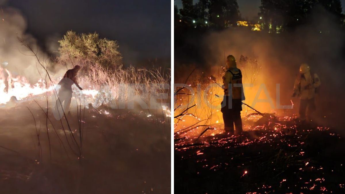 Bomberos de Santa Fe extinguieron un incendio en la Ruta Nacional 168.