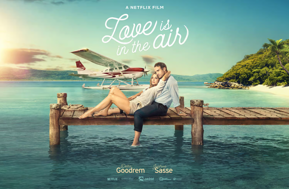 El amor está en el aire es una película de comedia romántica australiana de 2023 dirigida por Adrian Powers y protagonizada por Delta Goodrem y Joshua Sasse. El amor está en el aire es una película de comedia romántica australiana de 2023 dirigida por Adrian Powers y protagonizada por Delta Goodrem y Joshua Sasse.