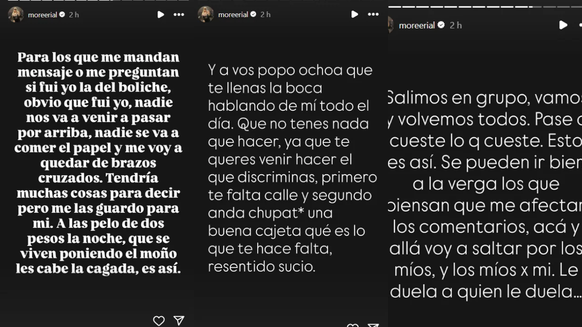 El descargo de More Rial, luego de que fue echada de un boliche por una violenta pelea. El descargo de More Rial, luego de que fue echada de un boliche por una violenta pelea.