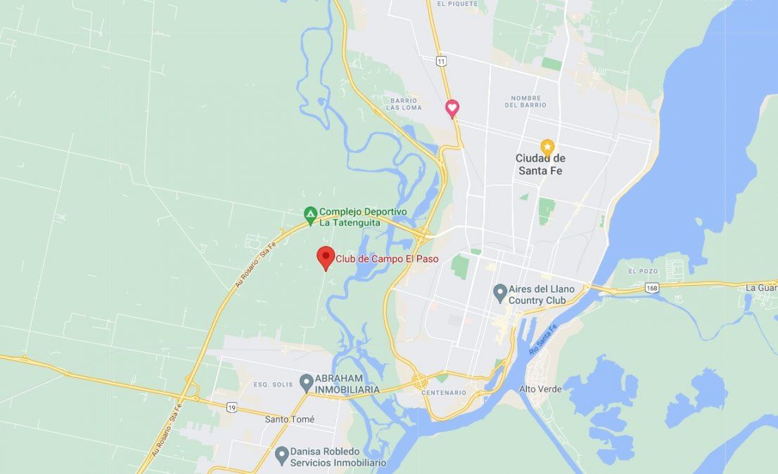 El Country El Paso está ubicado en la ciudad de Santo Tomé.