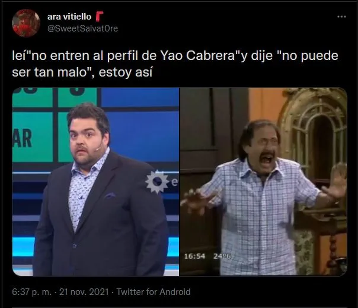 Yao Cabrera sorprendi&oacute; con su perfil subido de tono en Twitter.&nbsp;