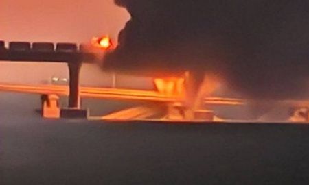 las imagenes de la explosion en el puente que conecta a rusia con crimea las imagenes de la explosion en el puente que conecta a rusia con crimea