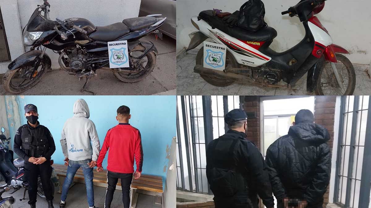Los policías recuperaron cuatro motos con pedido de secuestro y trasladaron a cinco jóvenes