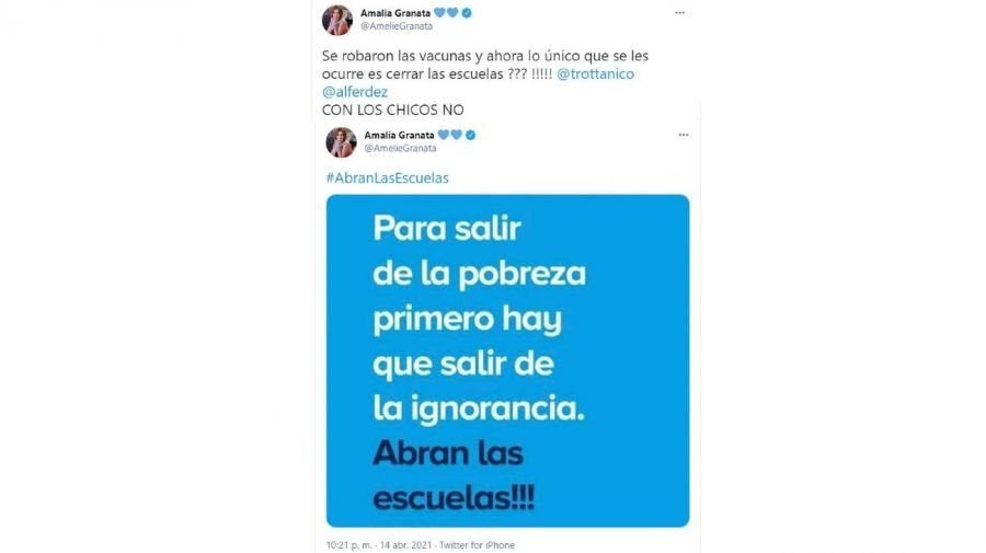 Amalia Granata fue lapidaria con Alberto Fernández y el ministro de Educación, Nicolás Trotta