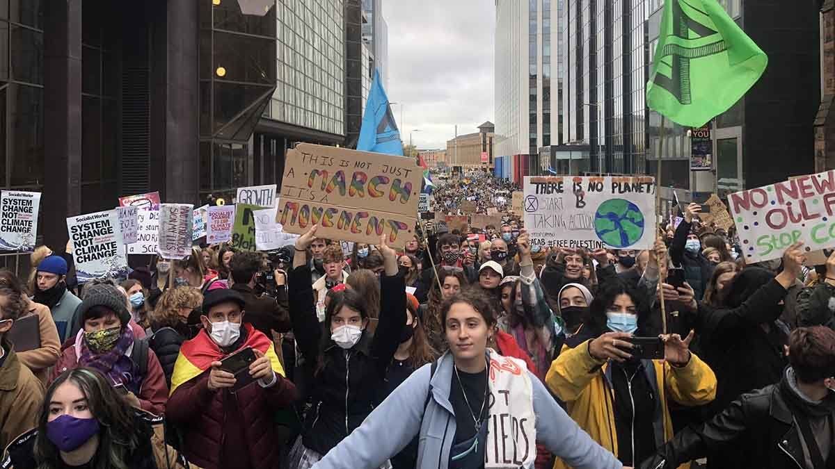 La marcha de jóvenes de este viernes en Glasgow.&nbsp;