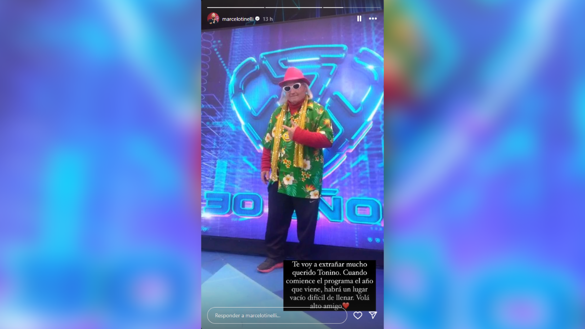 El triste posteo de Marcelo Tinelli para despedir a su amigo Tonino. El triste posteo de Marcelo Tinelli para despedir a su amigo Tonino.