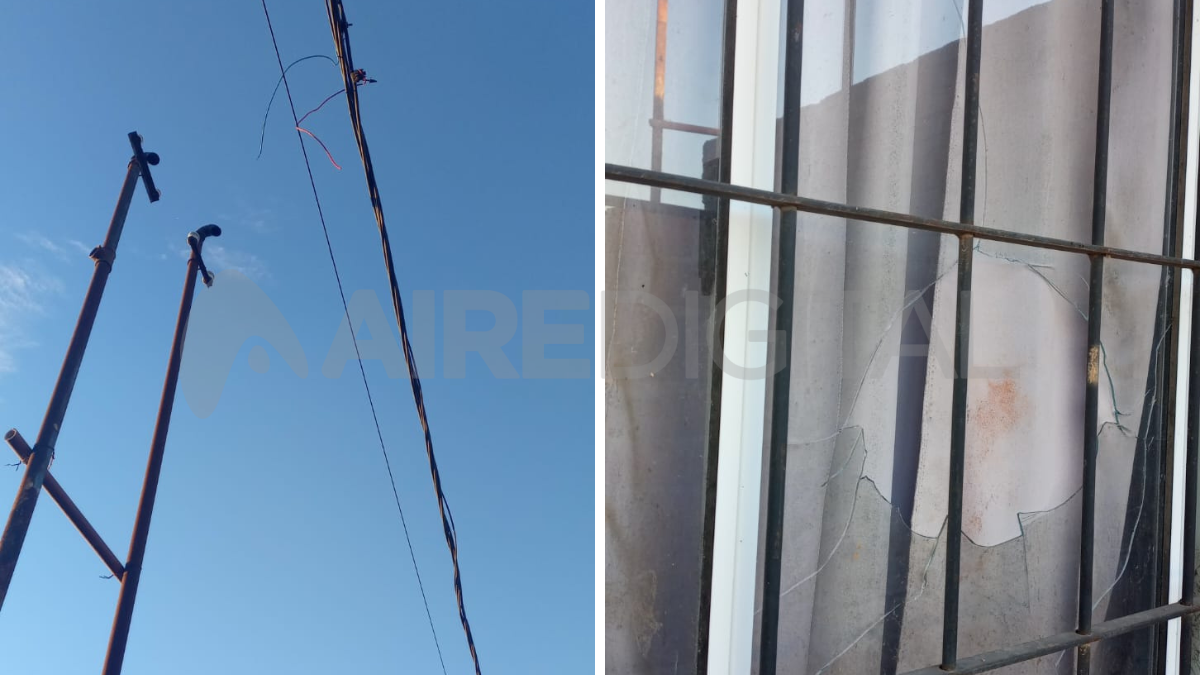 Este lunes les robaron los cables y le rompieron de un piedrazo una ventana a una familia de Santo Tomé. Este lunes les robaron los cables y le rompieron de un piedrazo una ventana a una familia de Santo Tomé.