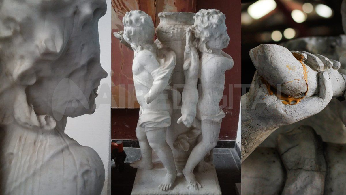 La escultura de Los Niños Cazadores estuvo durante más de 30 años emplazada en la peatonal San Martín y La Rioja. La retiraron en 2013 por los daños sufridos.