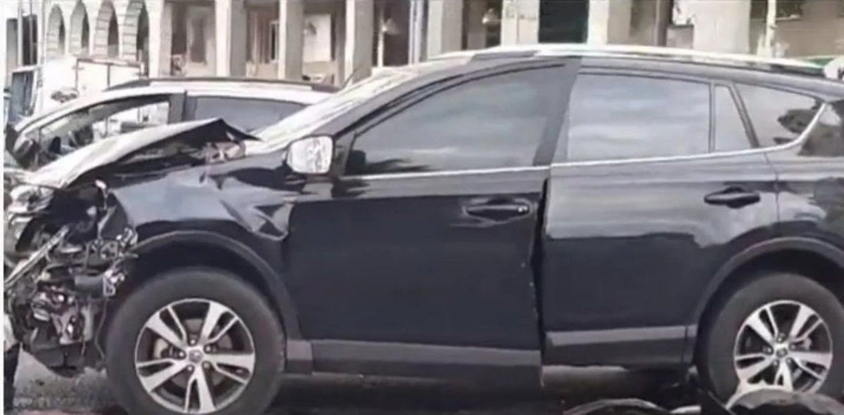 Así quedó la camioneta de Jorman Campuzano tras el choque de este jueves, cuando se dirigía a entrenar.