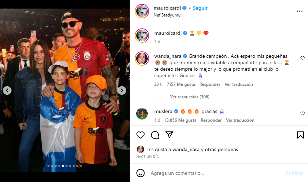 Mauro Icardi salió campeón con el Galatasaray y se mostró con una reconocida cantante.